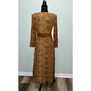 T & Company Petite Paisley Maxi Dress Size 6 Long Sleeve Career Work NO FLAWS